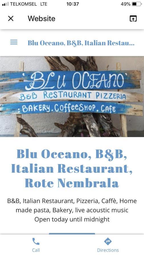 Blu Oceano B&B, Italian Restaurant Nembrala Eksteriør bilde